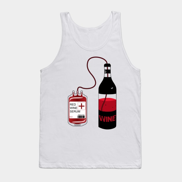 Funny Wine Blood Bag Tank Top by MarYouLi